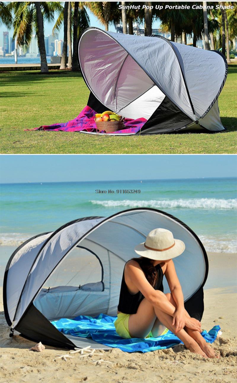 Cheap Goat Tents KL 035 Anti UV Beach Tent Outdoor Automatic Quick Opening Folding Camping Fishing Tent Portable Awning Sunshade Sun Shelters   